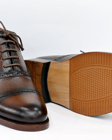 Peshawari - Manchester Two Tone Brown Handcrafted Traditional Mens Footwear